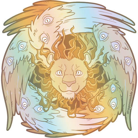 Biblically Accurate Lion-Angel Holographic Sticker