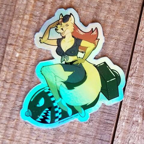 Holographic Booze Babe Stickers